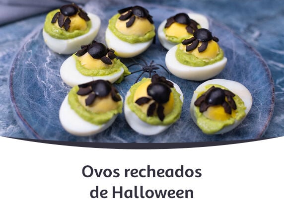 Ovos recheados de Halloween