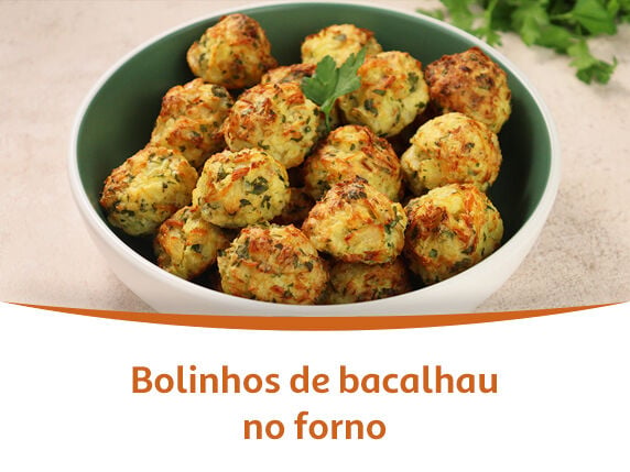 Bolinhos de bacalhau no forno