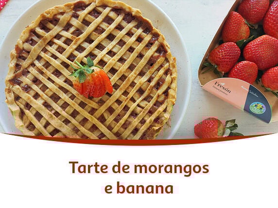 Tarte de morangos e banana