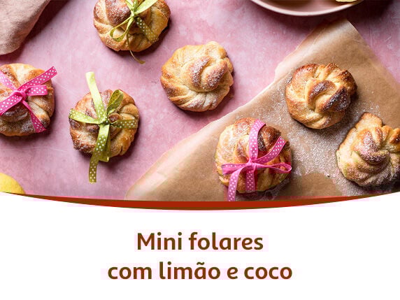 Mini folares com lim&atilde;o e coco