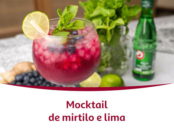 Mocktail de mirtilo e lima