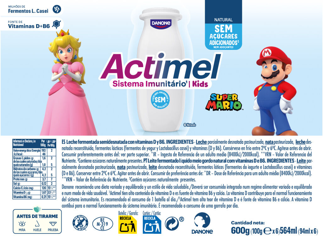 IOGURTE INFANTIL ACTIMEL NATURAL NAS 6X100G image number 1
