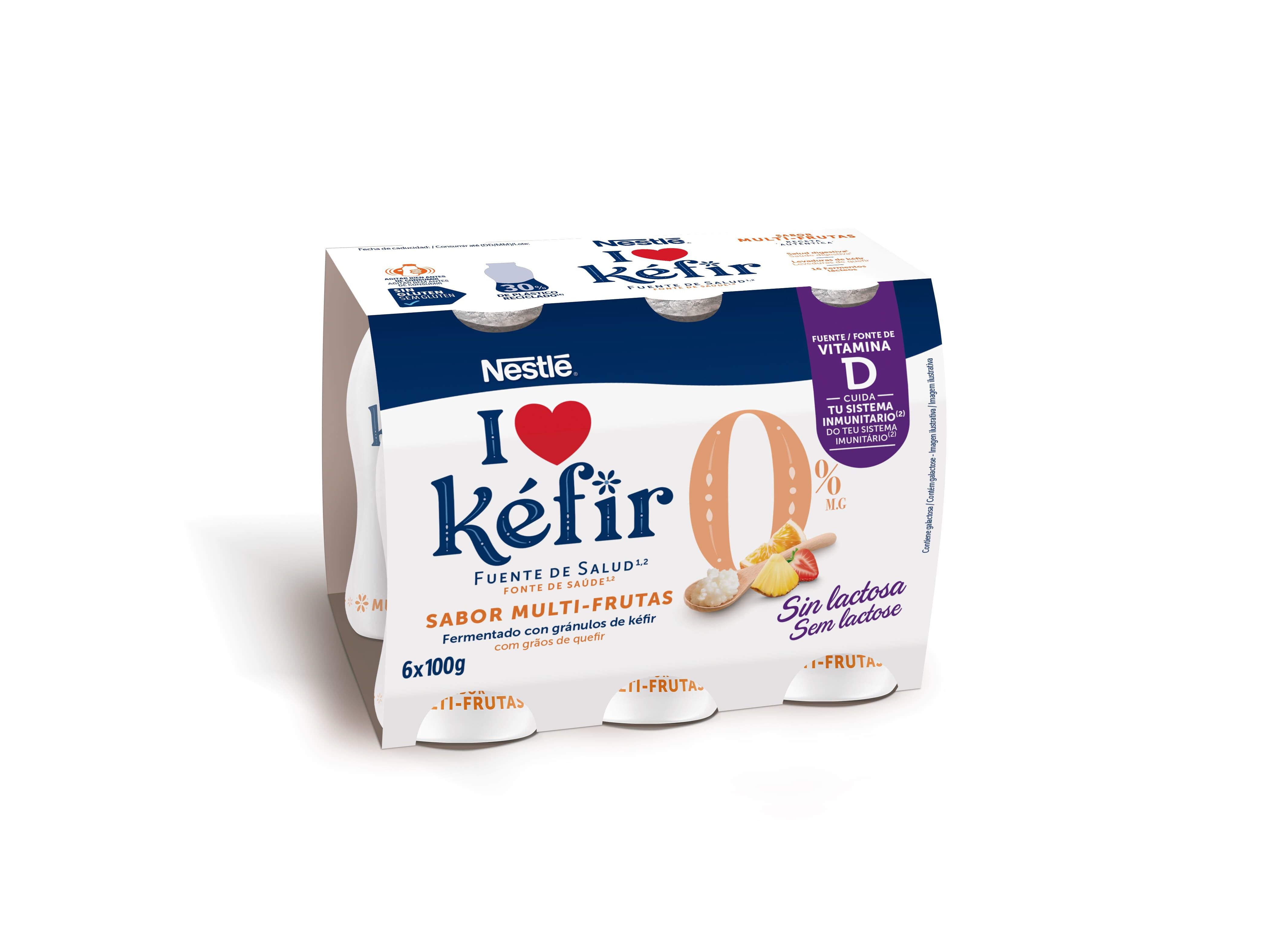 KEFIR NESTL&Eacute; MULTIFRUTOS 0% SEM LACTOSE 6X100G image number 0