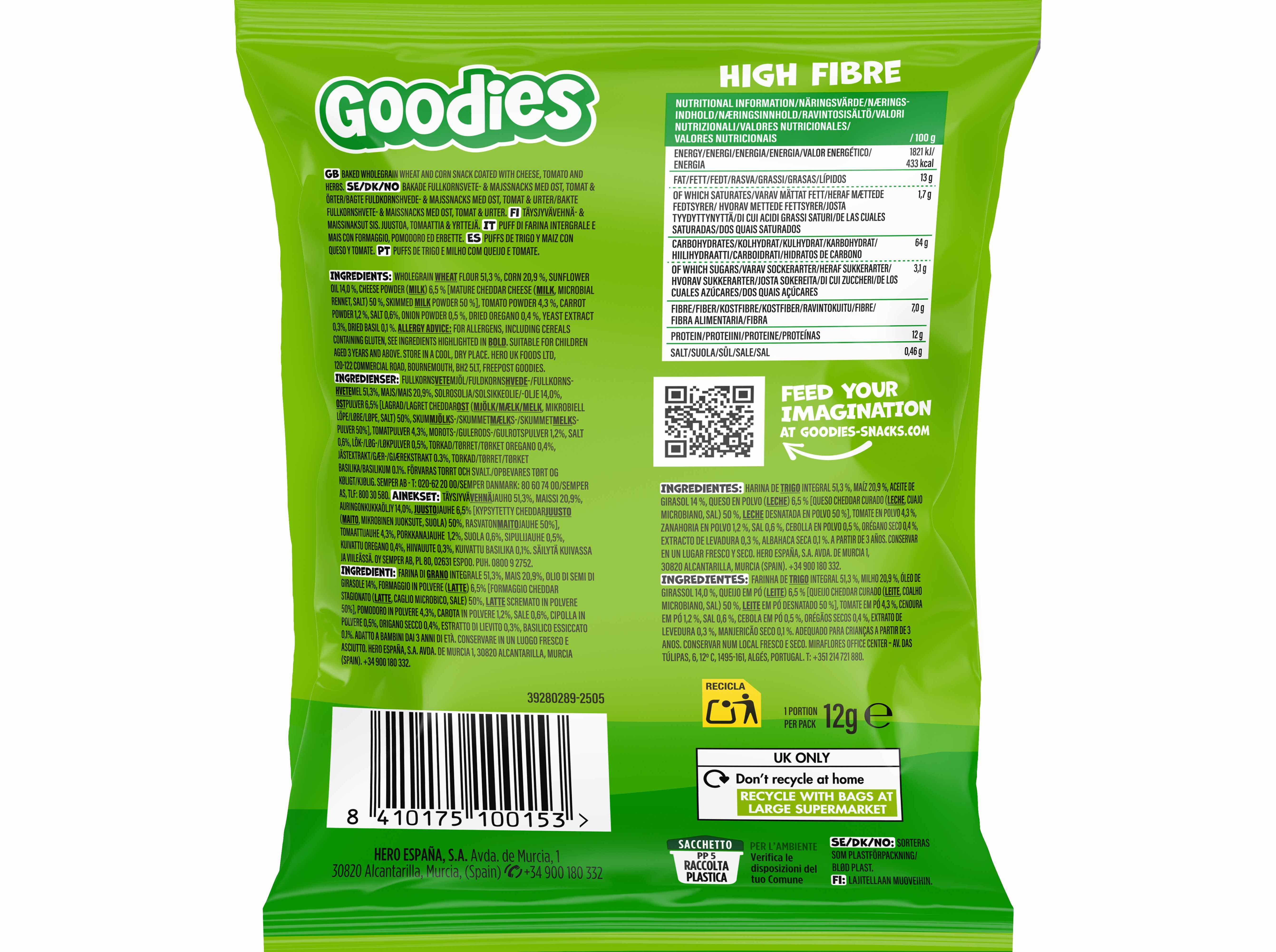 SNACK GOODIES DINO PUFFS PIZZA 12G image number 1