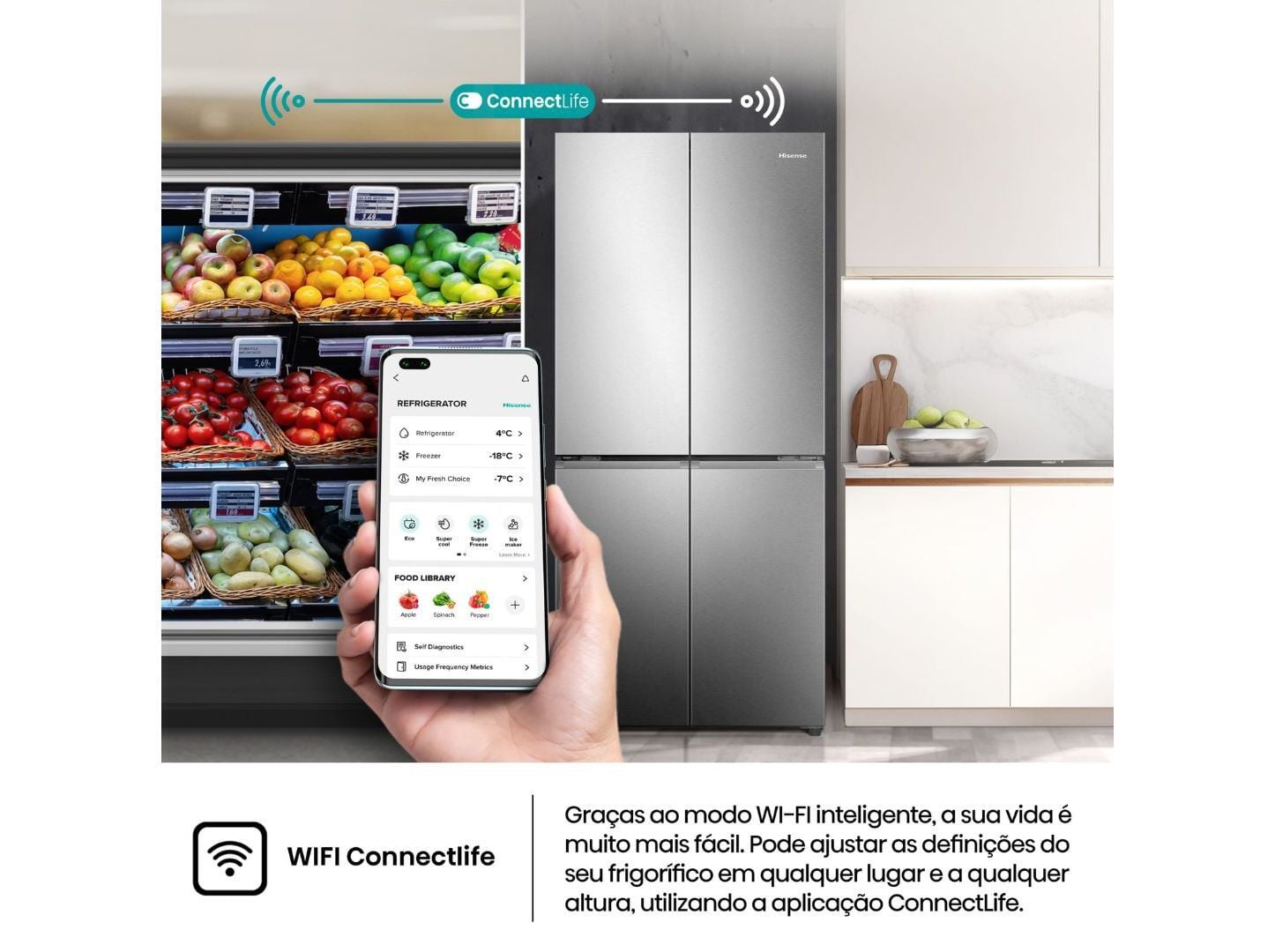 FRIGOR&Iacute;FICO AMERICANO HISENSE RQ5P470SEIE (NO FROST E 178.5CM 483L CINZENTO) image number 6