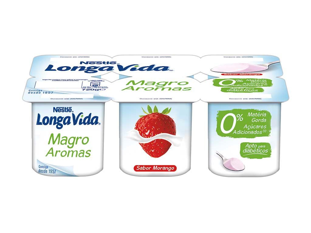IOGURTE LONGA VIDA MAGRO AROMA MORANGO 6X120G image number 1