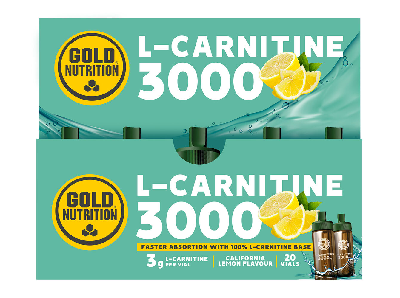 SUPLEMENTO GOLDNUTRITION L-CARTININE 3000 LIM&Atilde;O 20UN