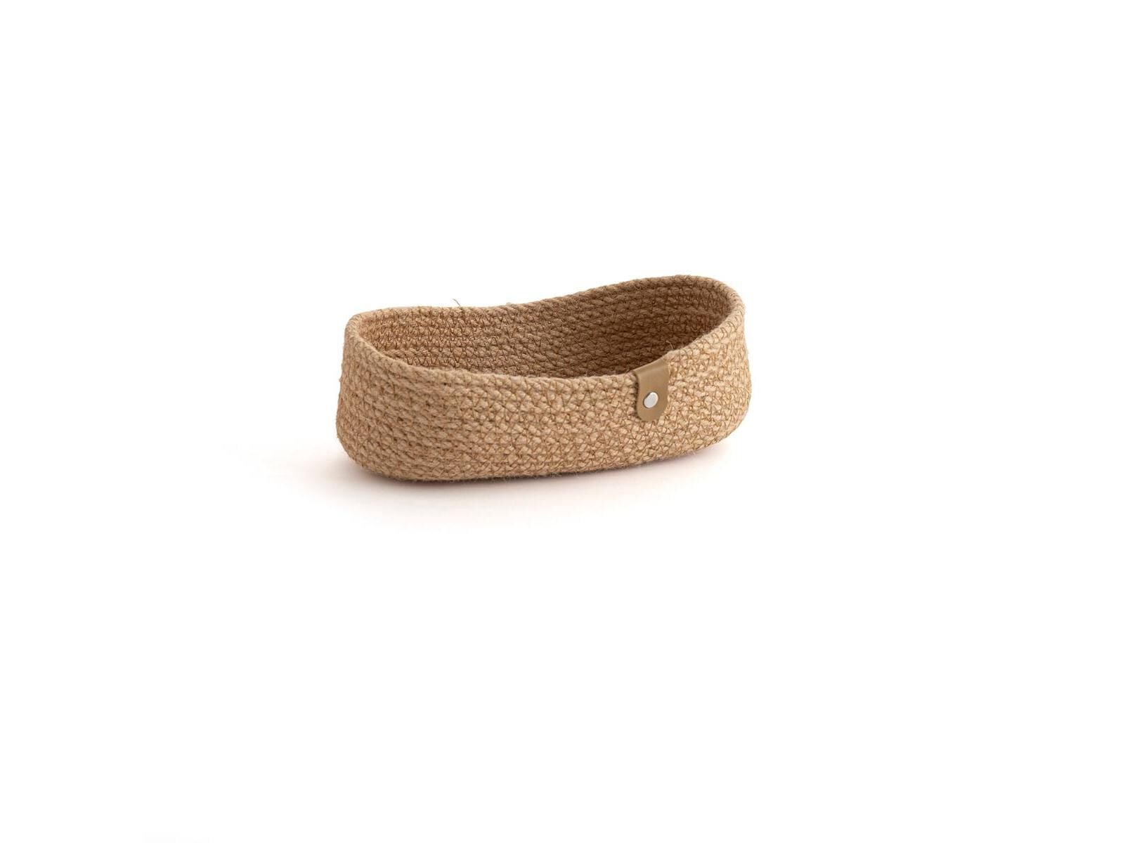 CESTO OVAL VINTHERA EM JUTA 25 X 10 CM