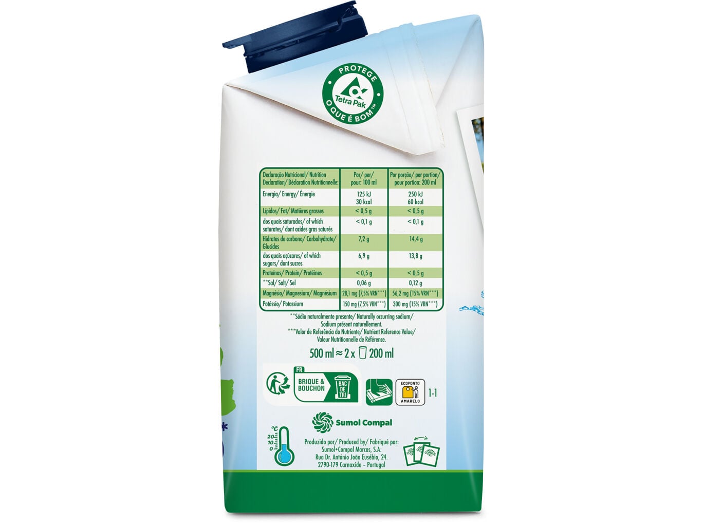 SUMO COMPAL VITAL ELETR&Oacute;LITOS+ &Aacute;GUA DE COCO MA&Ccedil;&Atilde; VERDE 0.50L image number 1