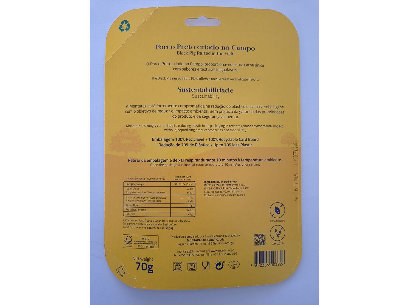 PALETA DE PORCO PRETO MONTARAZ 70 G image number 1