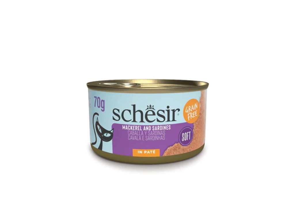COMIDA H&Uacute;MIDA GATO SCHESIR PAT&Eacute; SARDINHA E CAVALA 70G