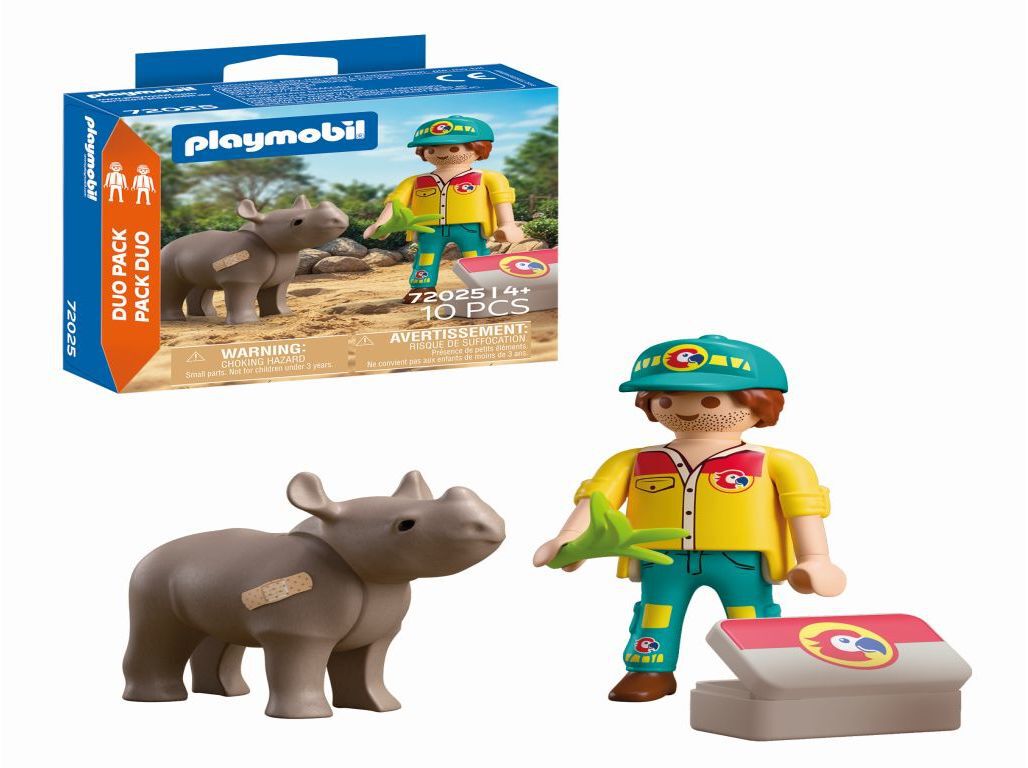 GUARDA COM RINOCERONTE PLAYMOBIL DUOPACK 72025 image number 1