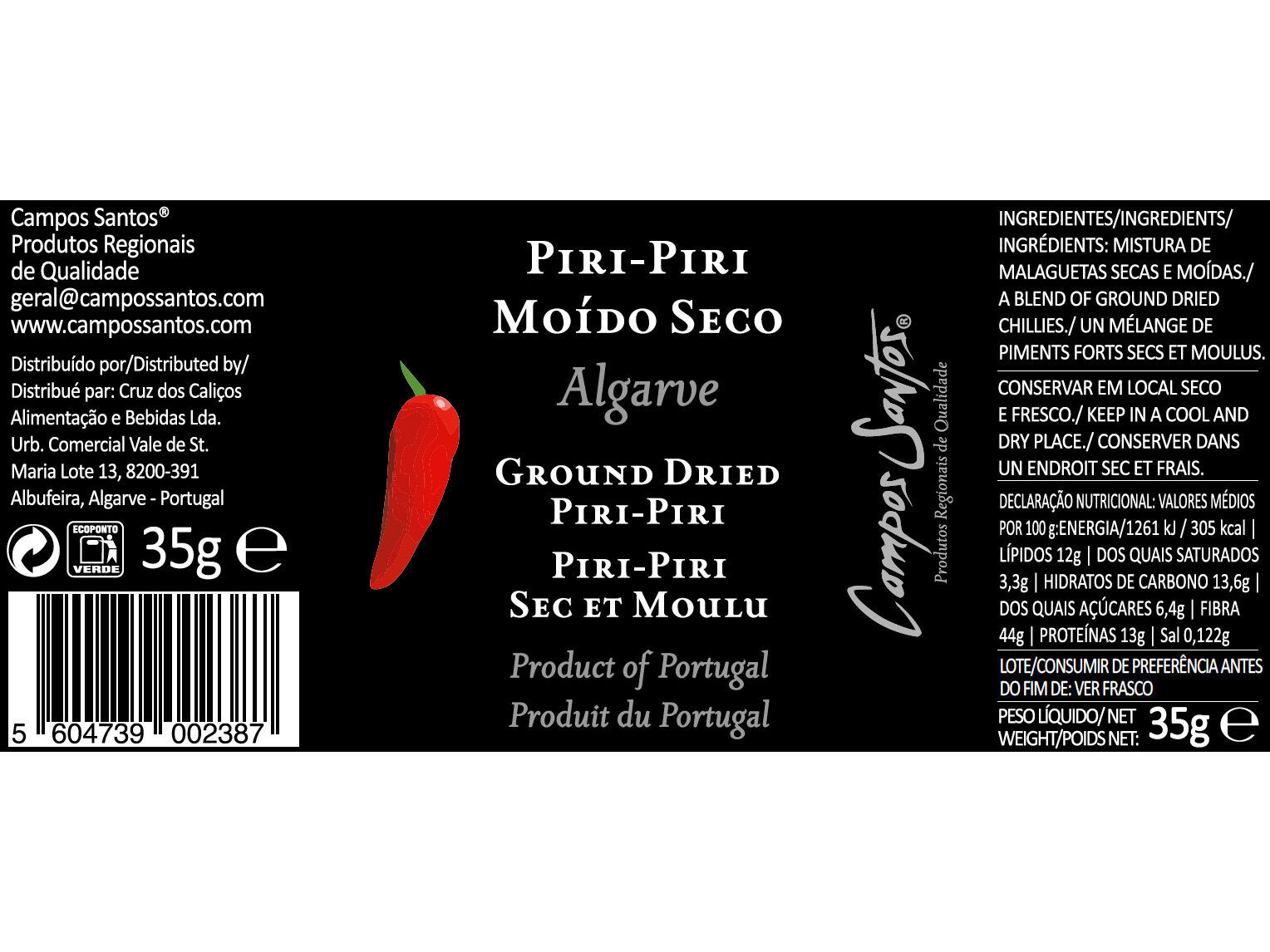 PIRI-PIRI CAMPOS SANTOS MO&Iacute;DO SECO 35G image number 1