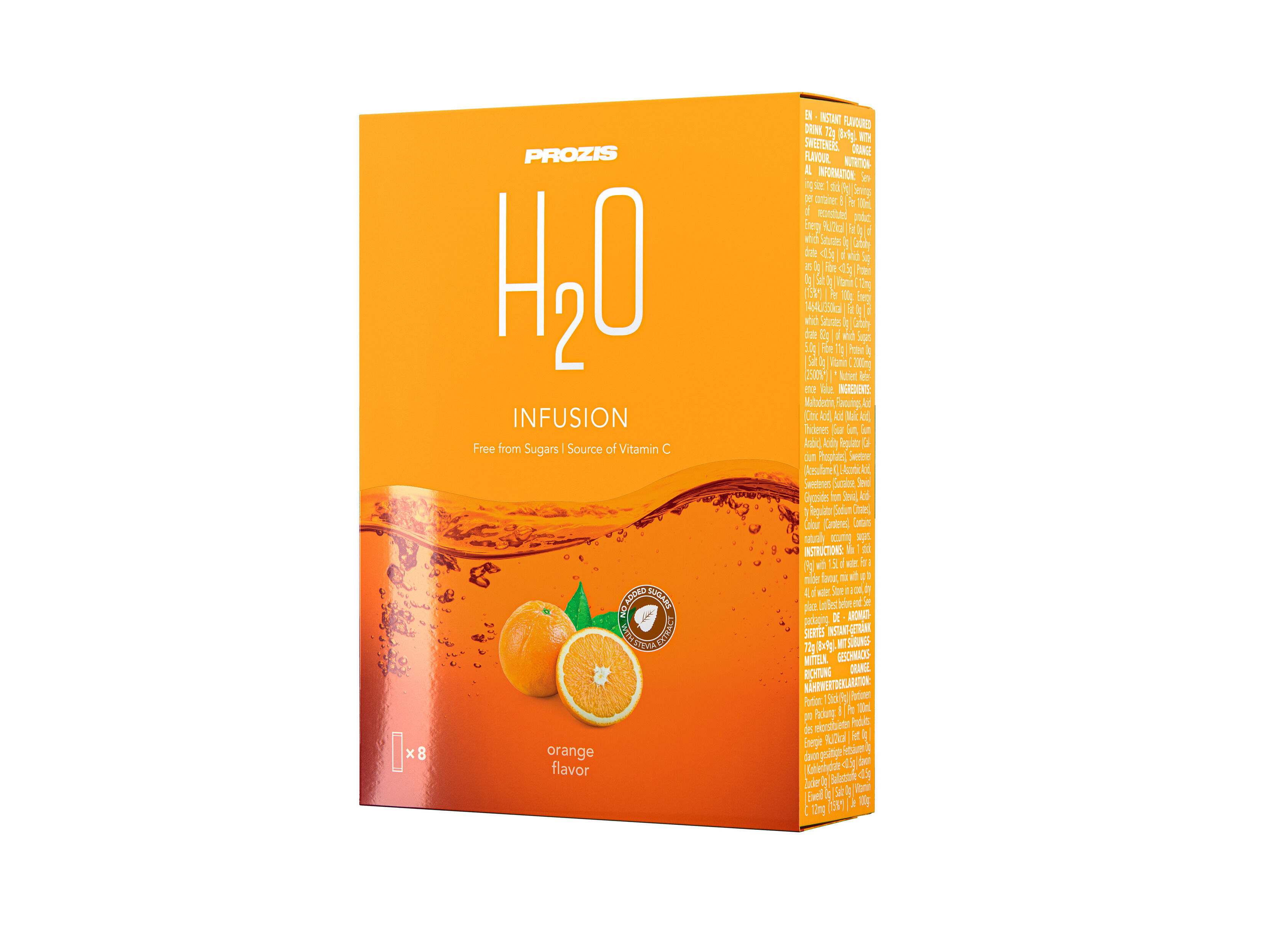 BEBIDA INSTANT&Acirc;NEA H2O PROZIS LARANJA 72G (8X9G)