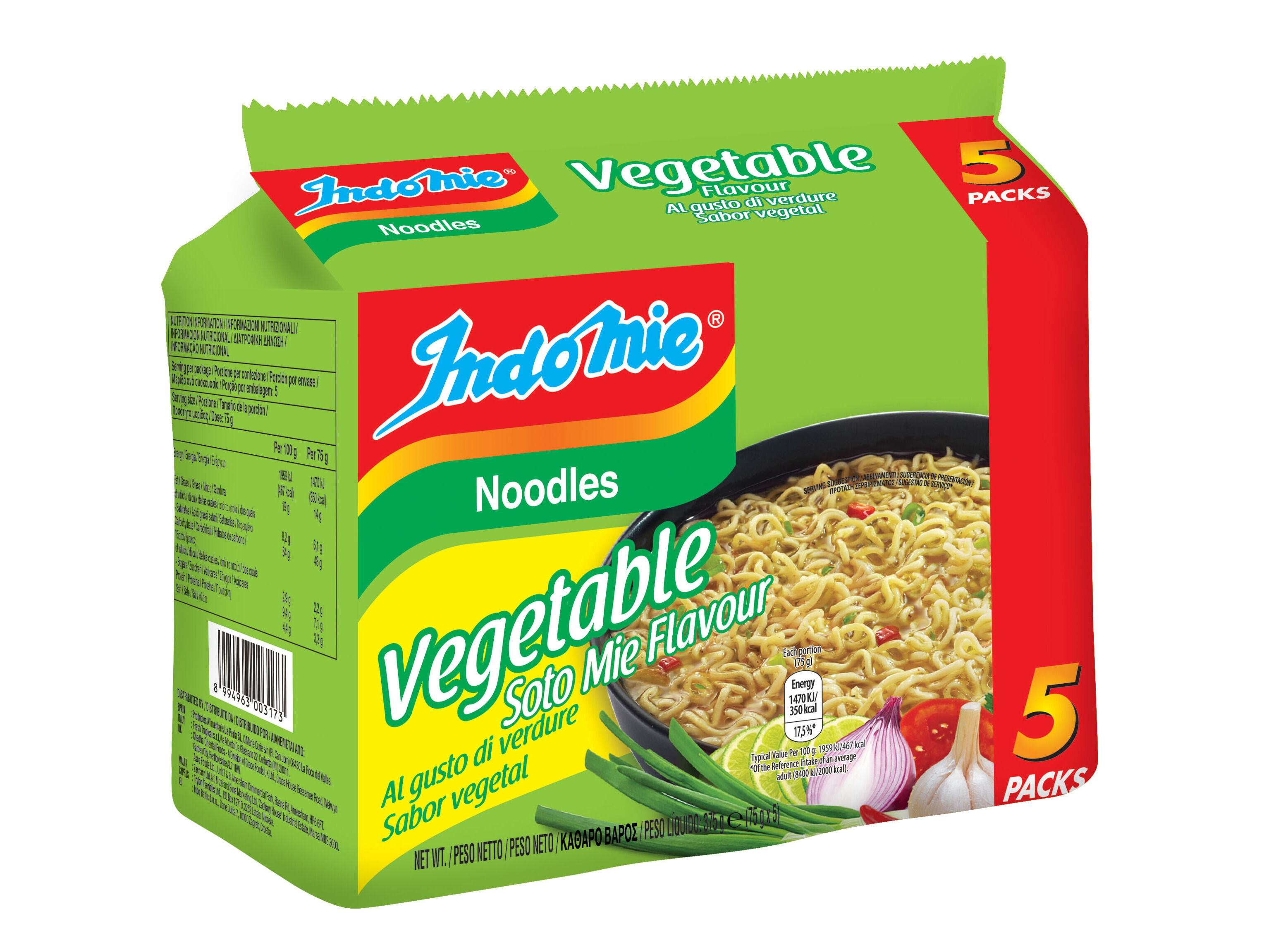 NOODLES INDOMIE VEGETAIS 375G PACK 5
