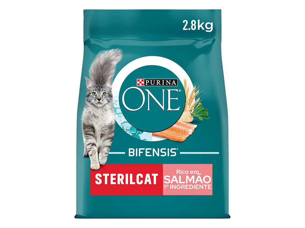 RA&Ccedil;&Atilde;O PARA GATO PURINA ONE ESTERILIZADO COM SALM&Atilde;O 2.8KG