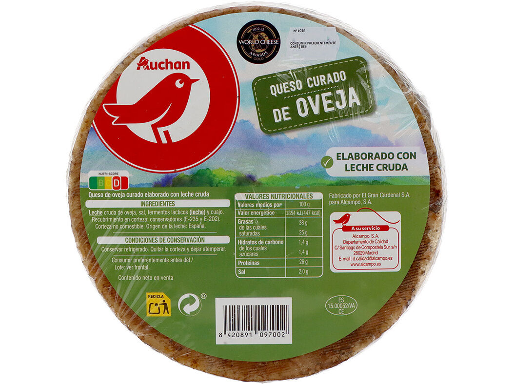 QUEIJO OVELHA CURADO AUCHAN KG image number 0