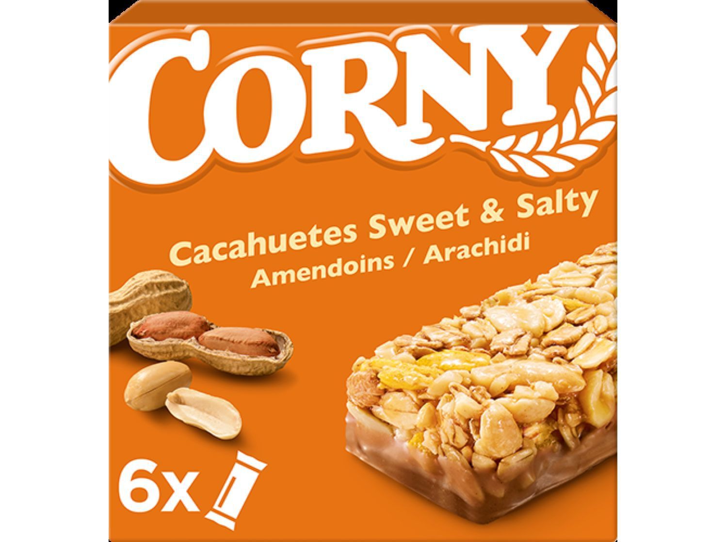 BARRA DE CEREAIS CORNY AMENDOIM SWEET & SALTY 6X25G image number 1