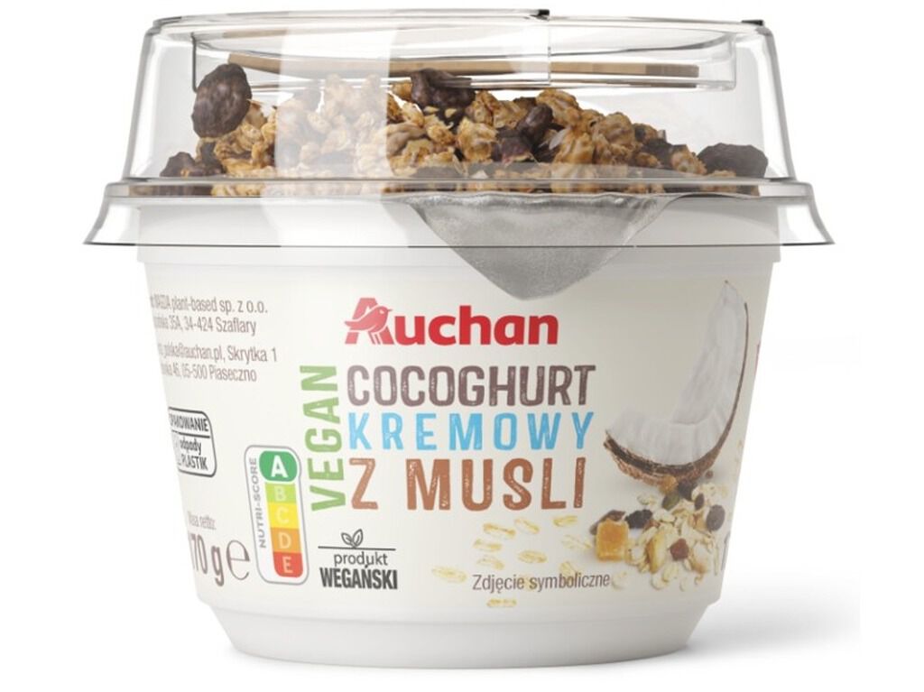 COCOGURTE AUCHAN NATURAL/MUESLI 170G image number 0