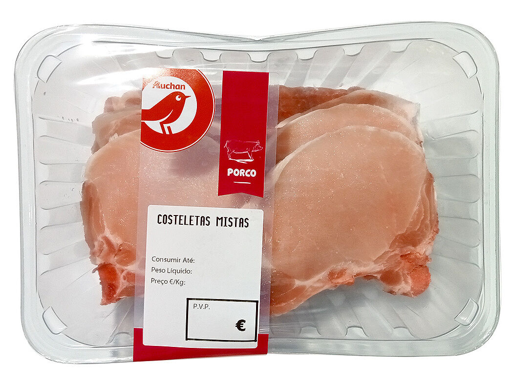 COSTELETAS MISTAS DE PORCO EMBALAGEM FAMILIAR AUCHAN KG image number 0
