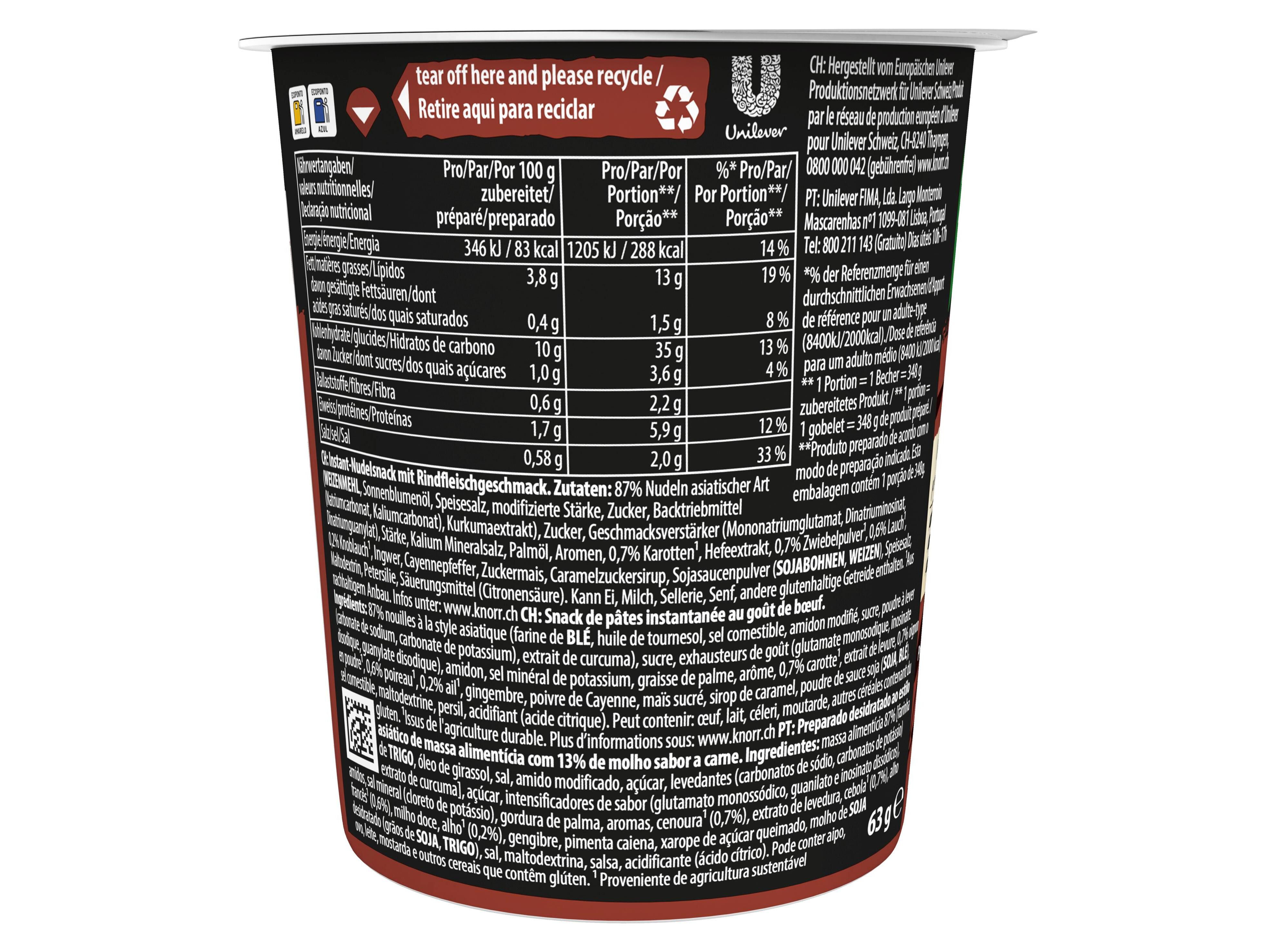 POT NOODLE KNORR CARNE 63G image number 1