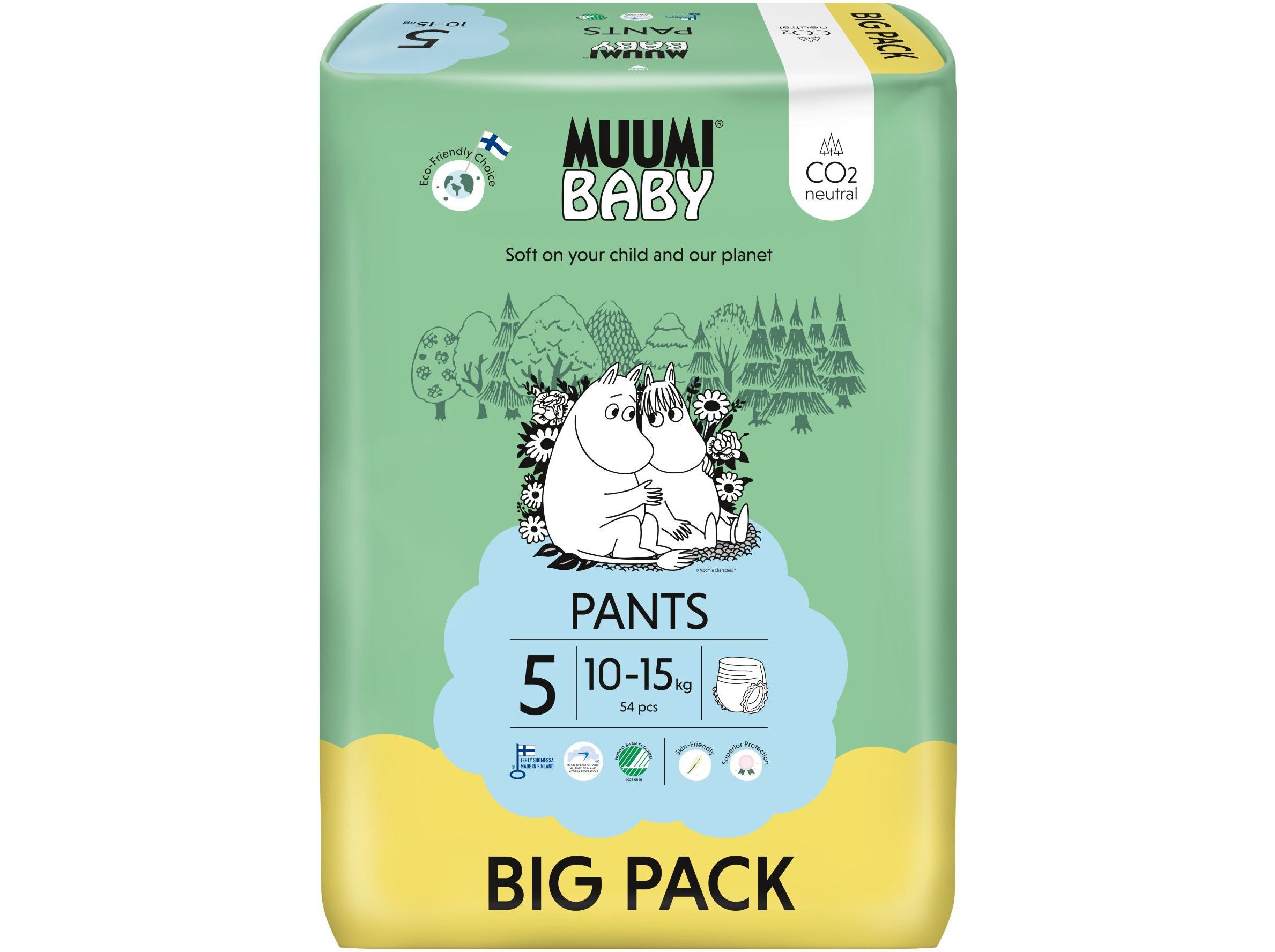 FRALDA CUECA MUUMI TAMANHO 5 (10-15 KG) 54UN image number 0