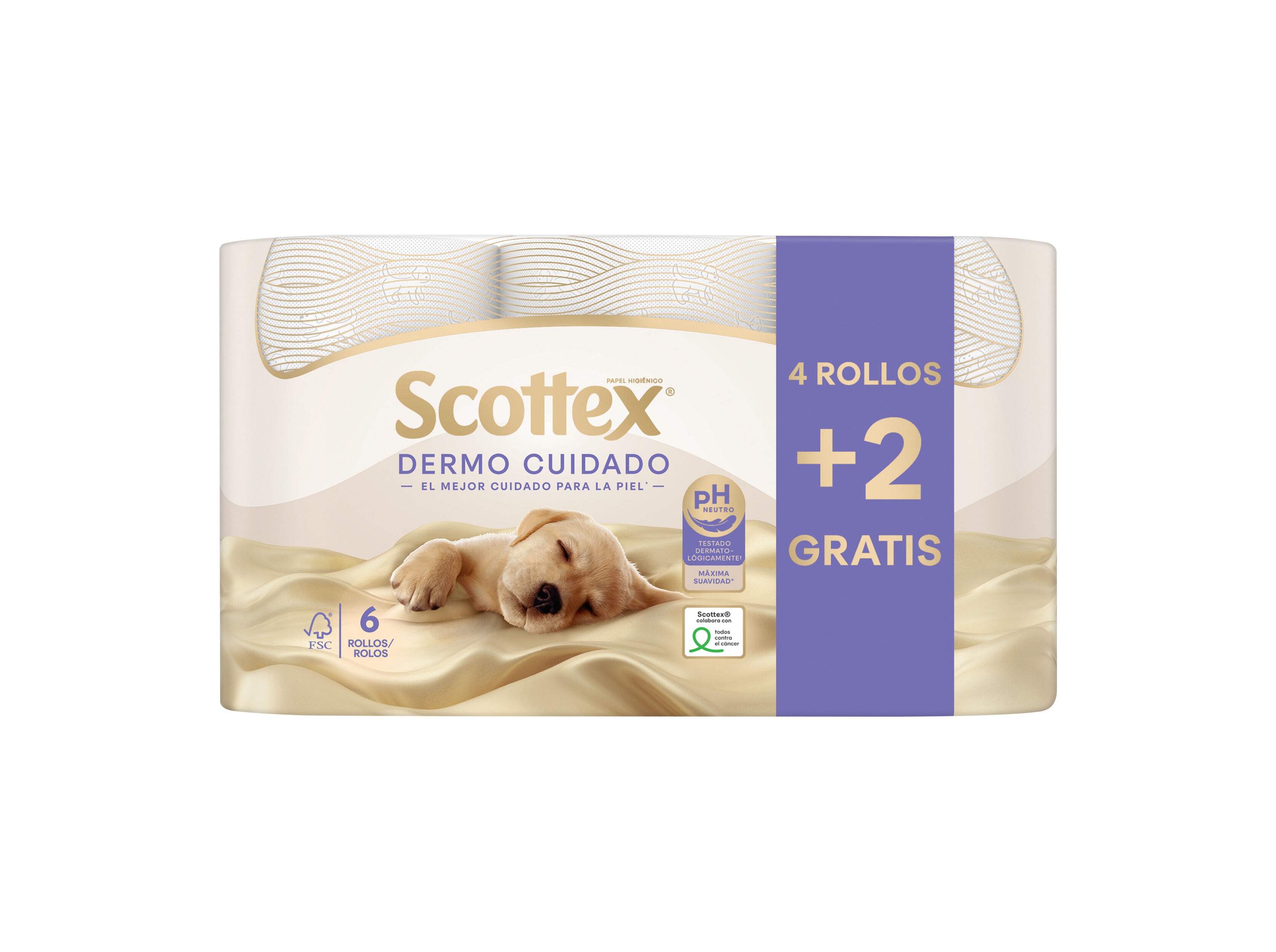 PAPEL HIGI&Eacute;NICO SCOTTEX DERMO CUIDADO 4+2R