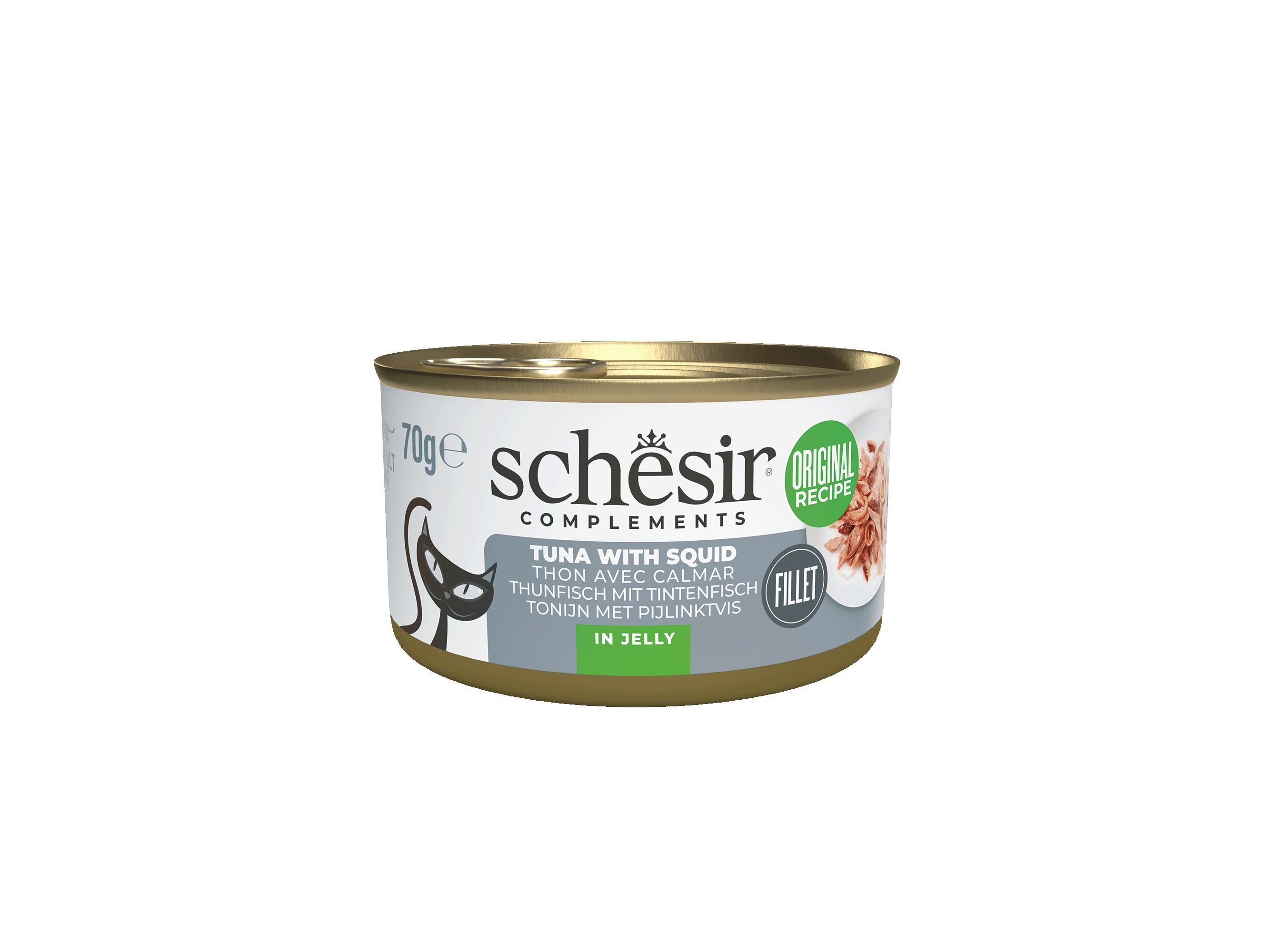 COMIDA H&Uacute;MIDA GATO SCHESIR ATUM/LULAS 70G