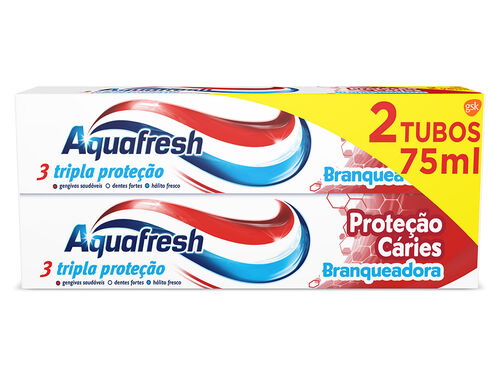 Pasta de Dentes Branqueadora Proteção Caries Aquafresh 2x75ml image number 0