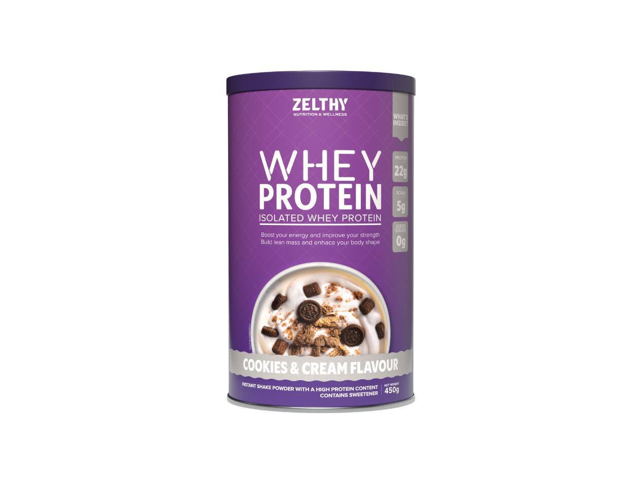 PROTEINA WHEY ISOLADA ZELTHY COOKIES & CREAM 450G image number 0