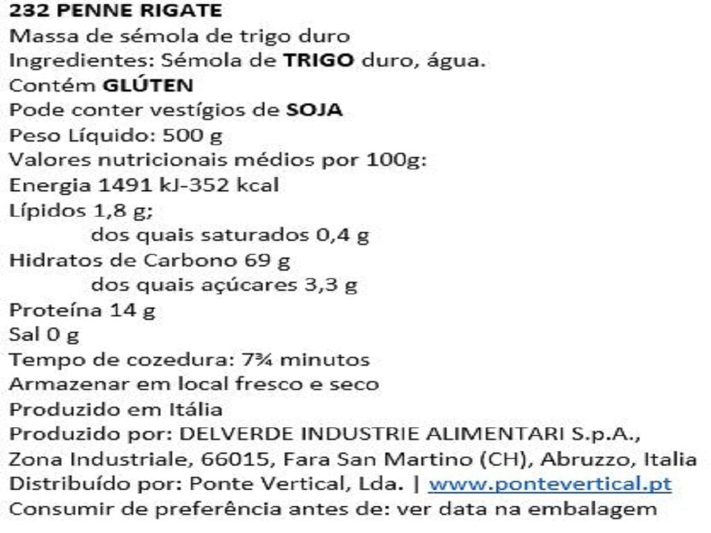 MASSA DELVERDE PENNE RIGATE BRONZO 500G image number 1