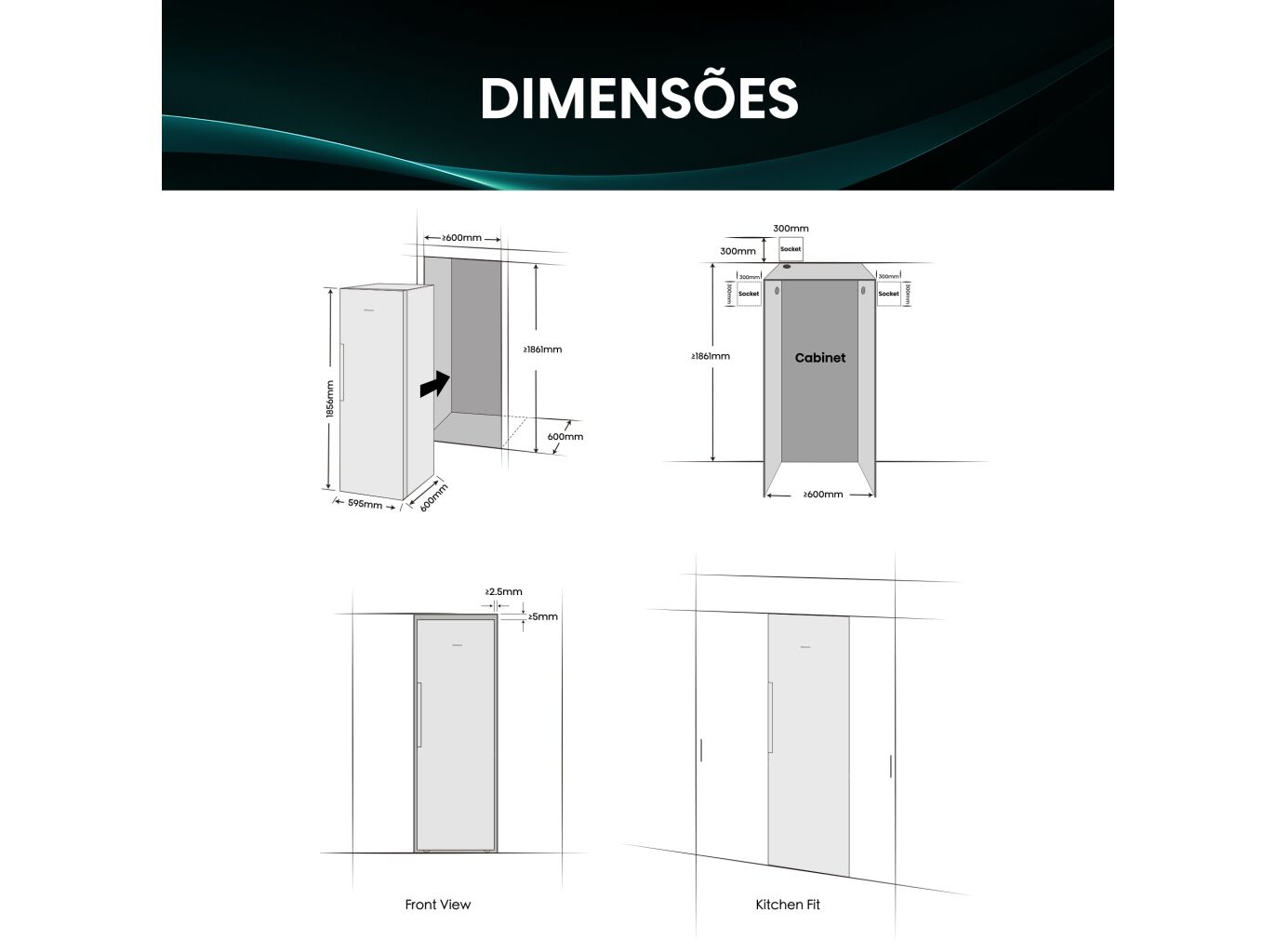 FRIGOR&Iacute;FICO HISENSE KITCHEN FIT RL3K370SAFC (NO FROST C 185.6CM 372L PRETO) image number 3