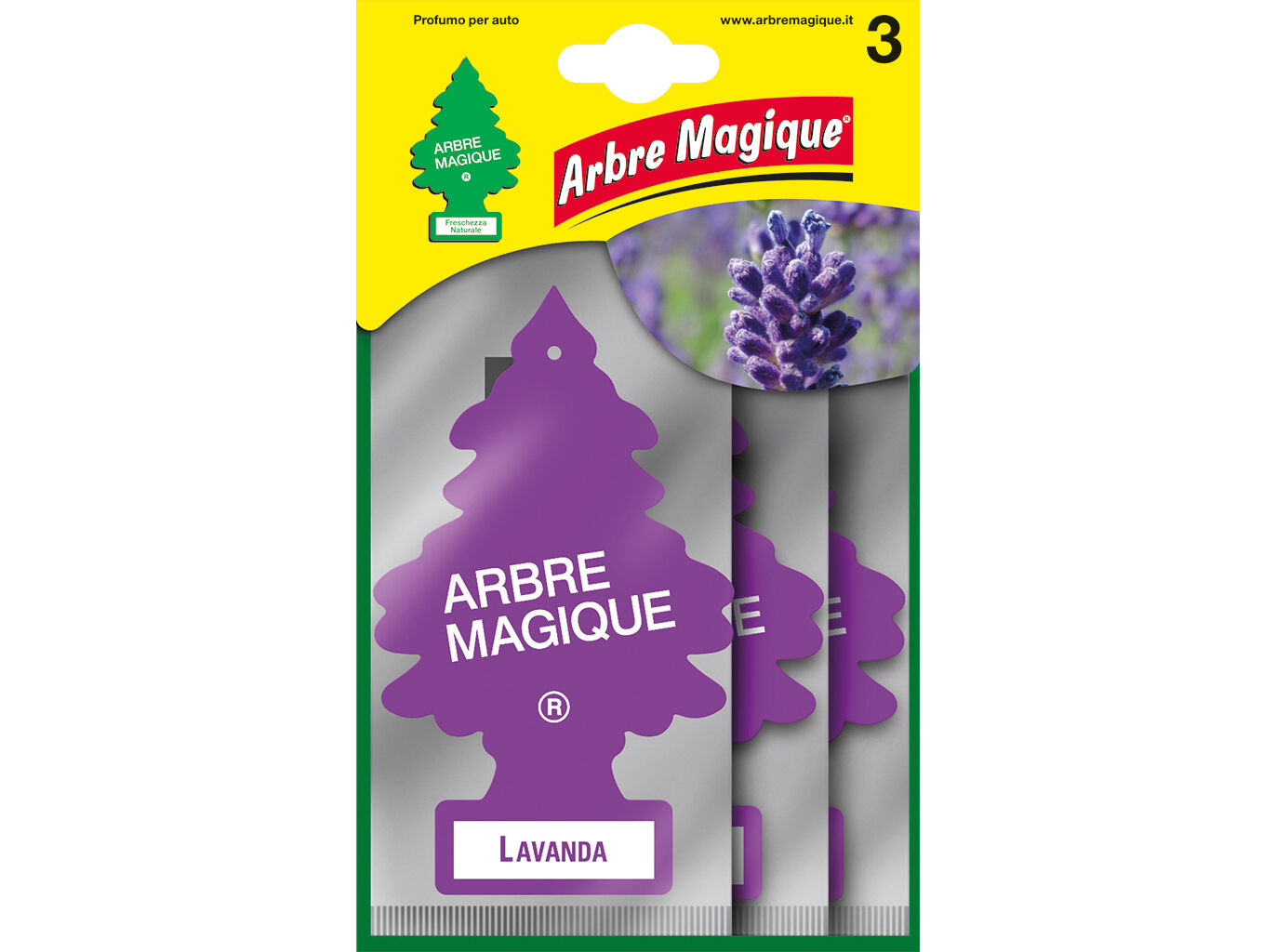 AMBIENTADOR AUTOM&Oacute;VEL ARBRE MAGIQUE LAVANDA PACK 3 UNIDADES image number 0