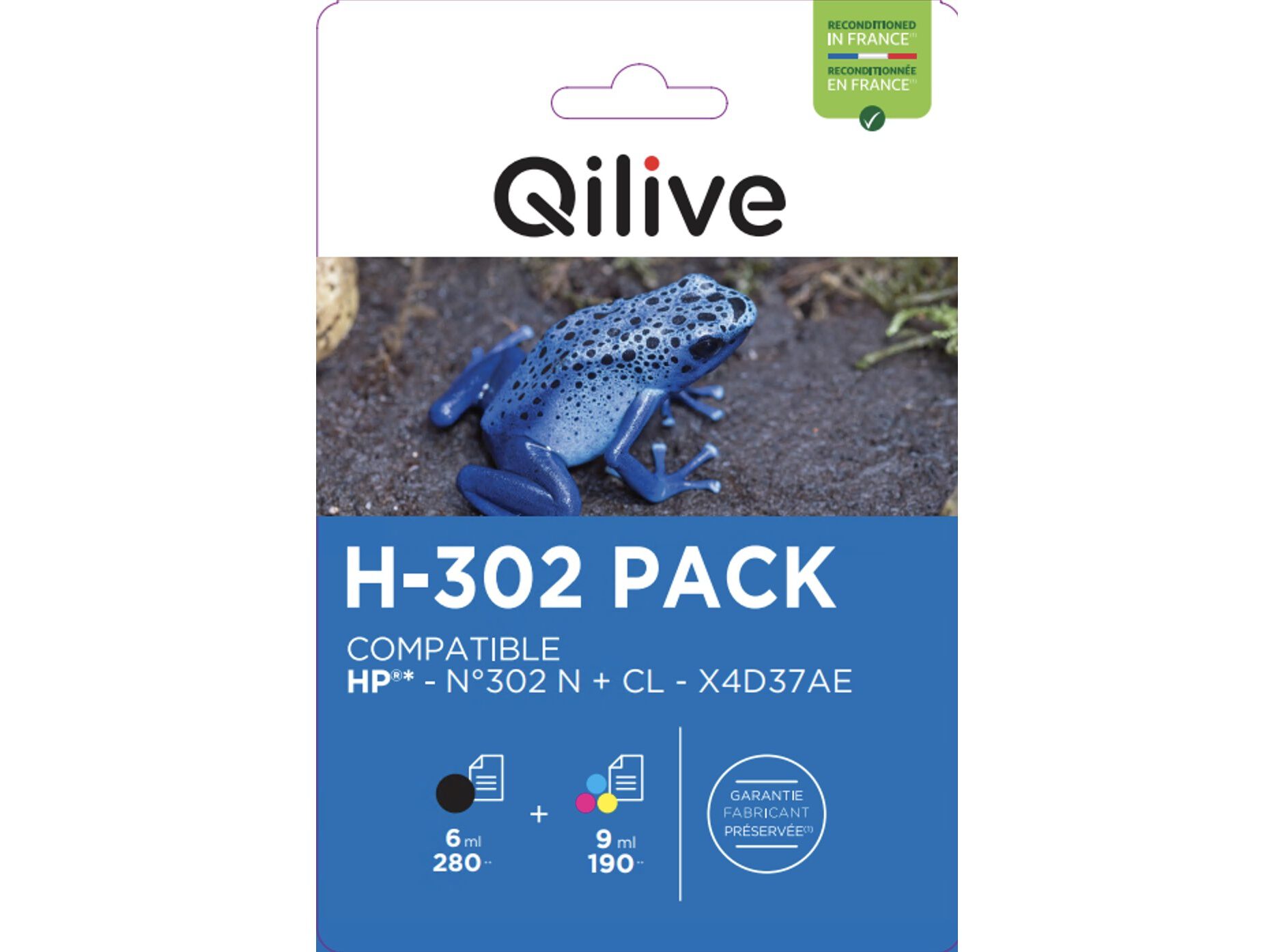 TINTEIROS COMPAT/ RECICL QILIVE H-302 HP PACK image number 1