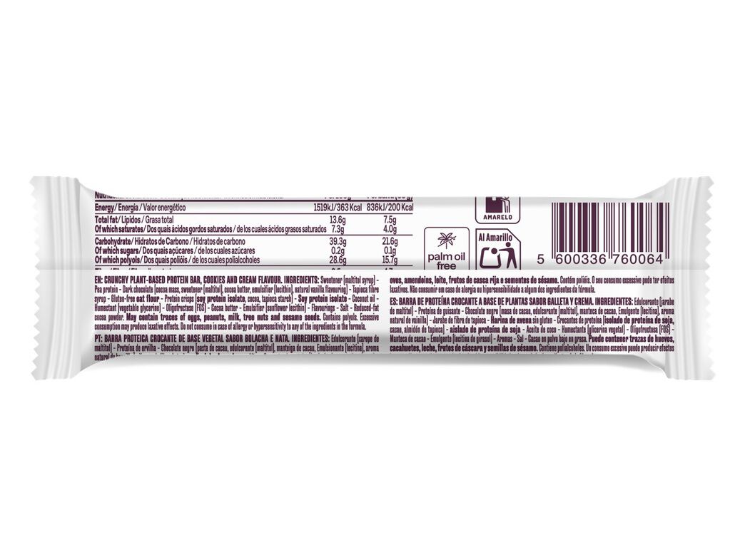 BARRA ZERO BETTERY COOKIES & CREAM 55G image number 1