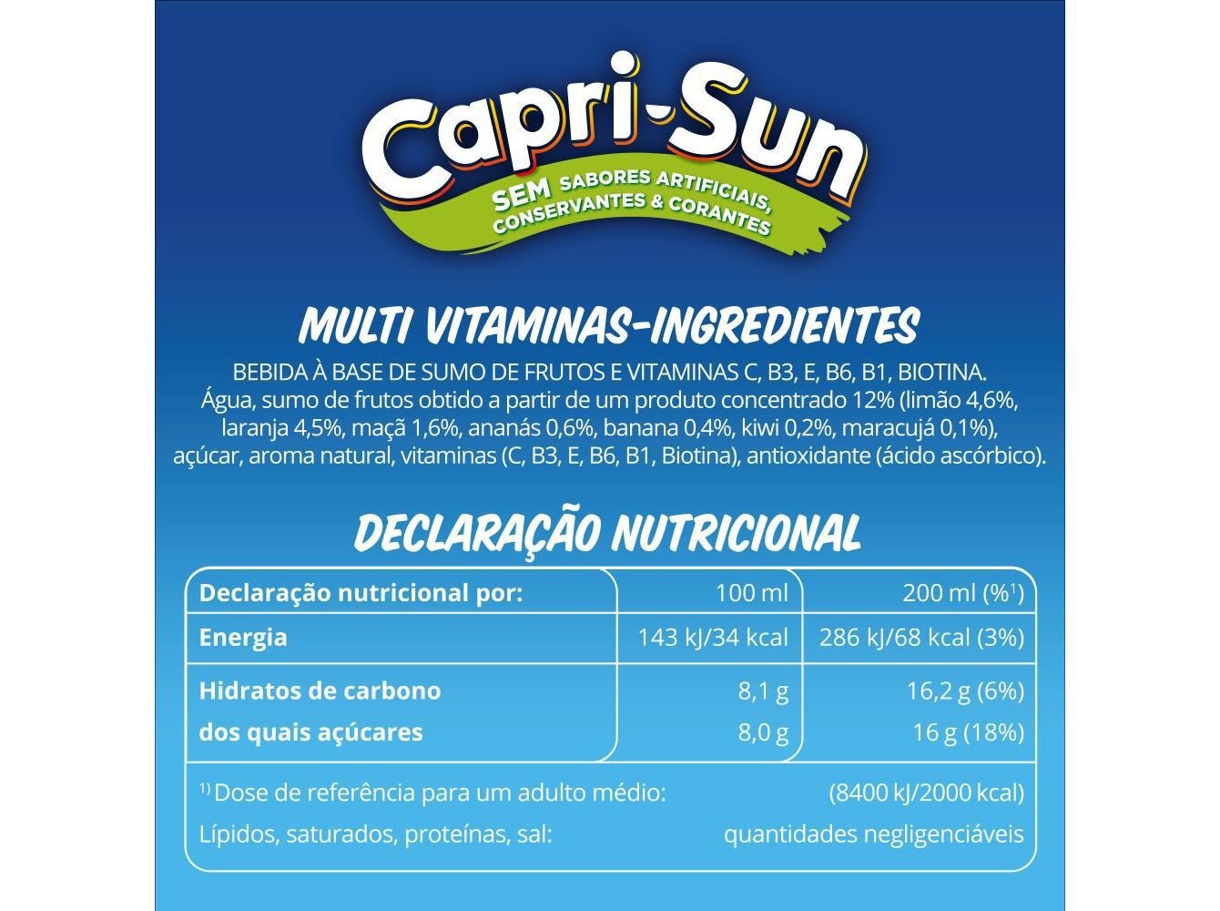 REFRIGERANTE S/G&Aacute;S CAPRI-SUN MULTIVITAMINAS 0.20L image number 2