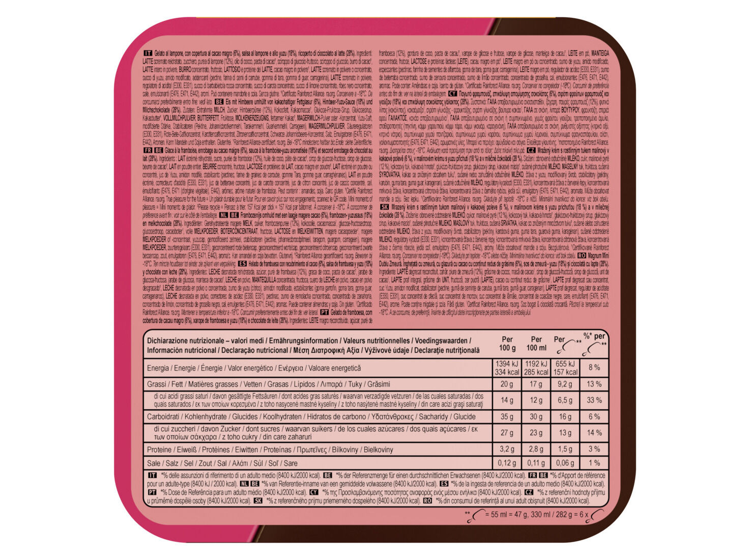 GELADO MAGNUM MULTIPACK MINI DOUBLE FRAMBOESA 6X60ML image number 1