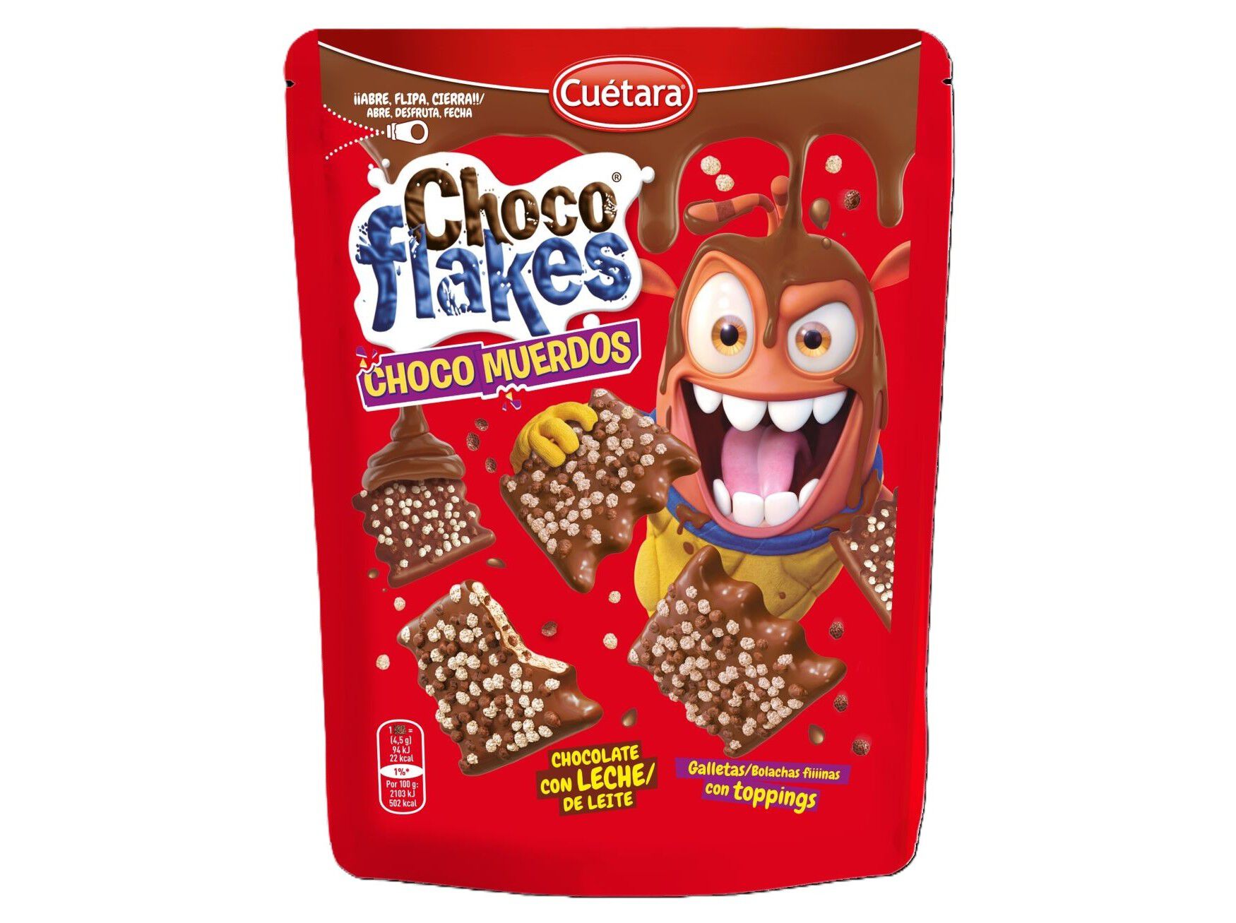 BOLACHAS CU&Eacute;TARA CHOCOMUERDOS LEITE 87G image number 0