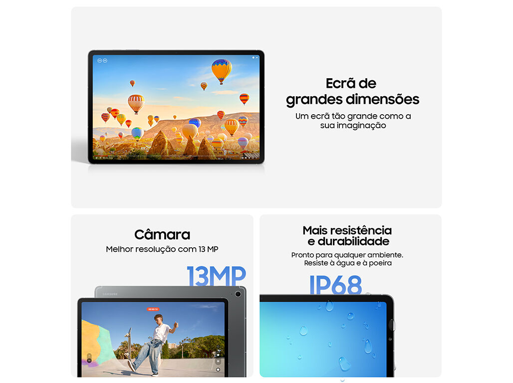 TABLET SAMSUNG GALAXY TAB S10 FE+ CINZA 128GB image number 3