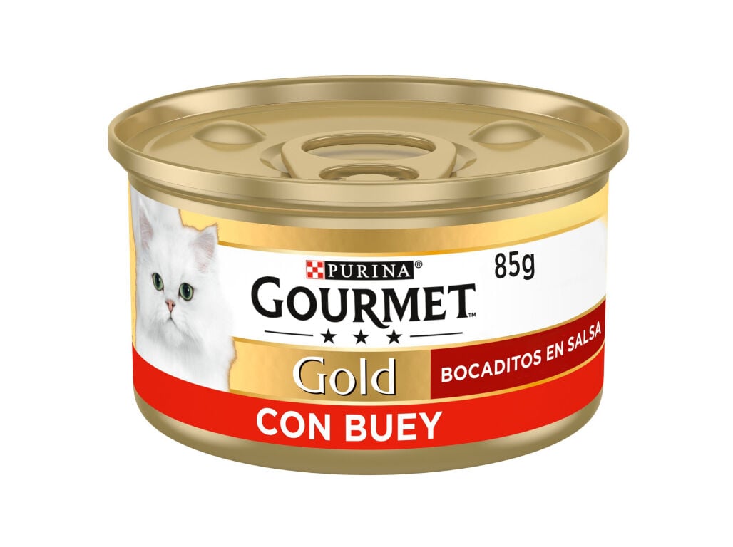 COMIDA H&Uacute;MIDA PARA GATO GOURMET GOLD COM CARNE VACA 85G image number 0