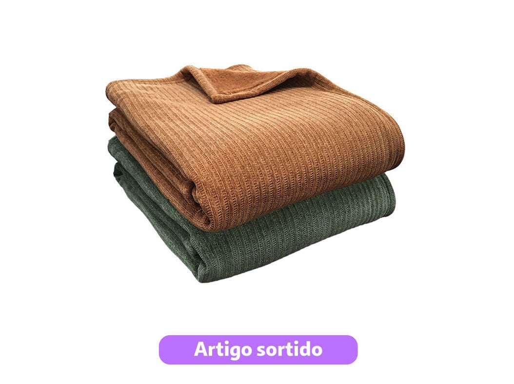 COBERTOR CHENILLE ACTUEL 180X220CM CORES SORTIDAS