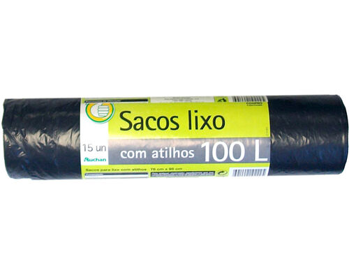 SACO POLEGAR LIXO COM ATILHO 100L 15UN image number 0
