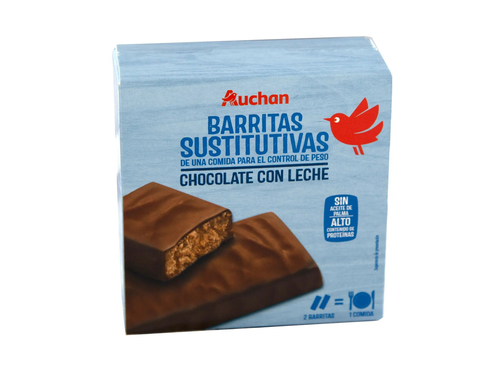 BARRITAS AUCHAN SUBSTITUTAS DE REFEI&Ccedil;&Atilde;O CHOCOLATE LEITE 6UN 192G image number 0