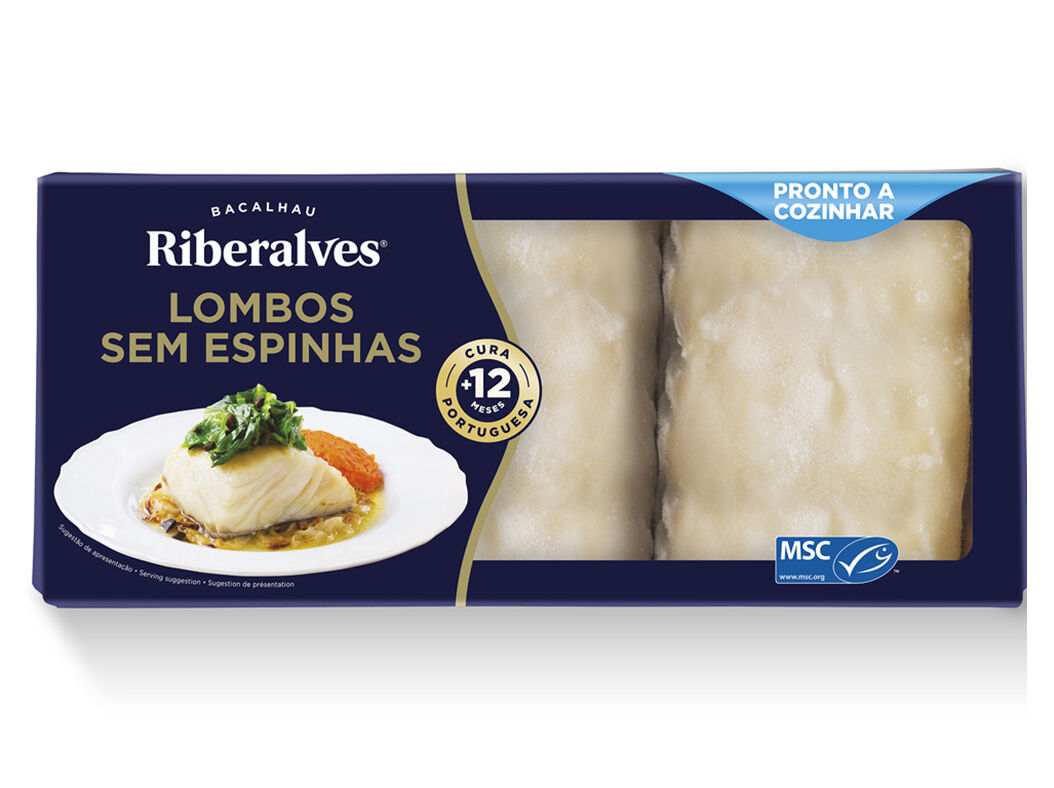 BACALHAU RIBERALVES LOMBO SEM ESPINHAS MSC 450G