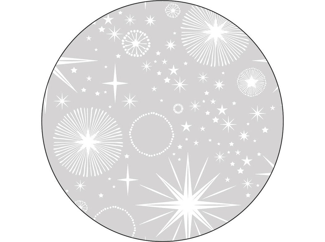 PRATO CART&Atilde;O ACTUEL PRATEADO STARS 18CM PACK 10 UNIDADES