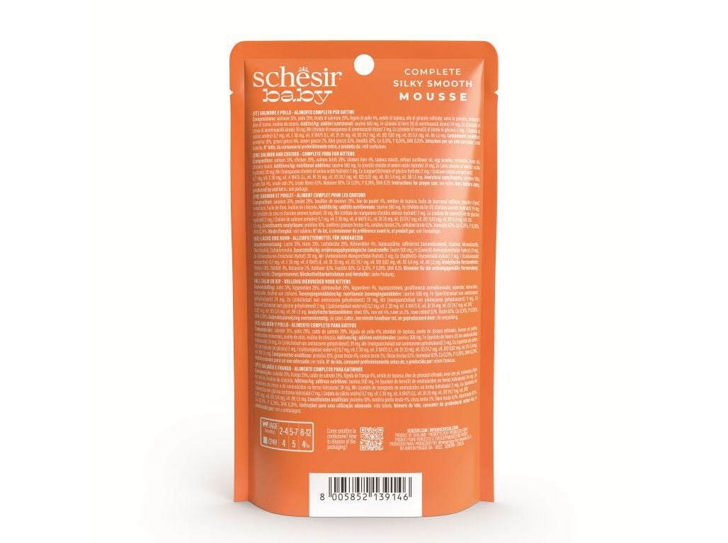 COMIDA H&Uacute;MIDA GATO SCHESIR J&Uacute;NIOR SALM&Atilde;O/FRANGO 70G image number 1