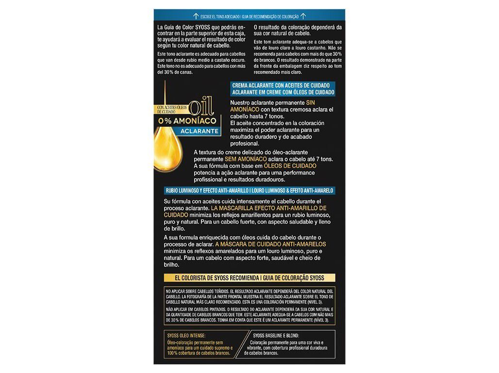 COLORA&Ccedil;&Atilde;O SYOSS OLEO INTENSE 12-00 ACLARANTE EXTREMO image number 1