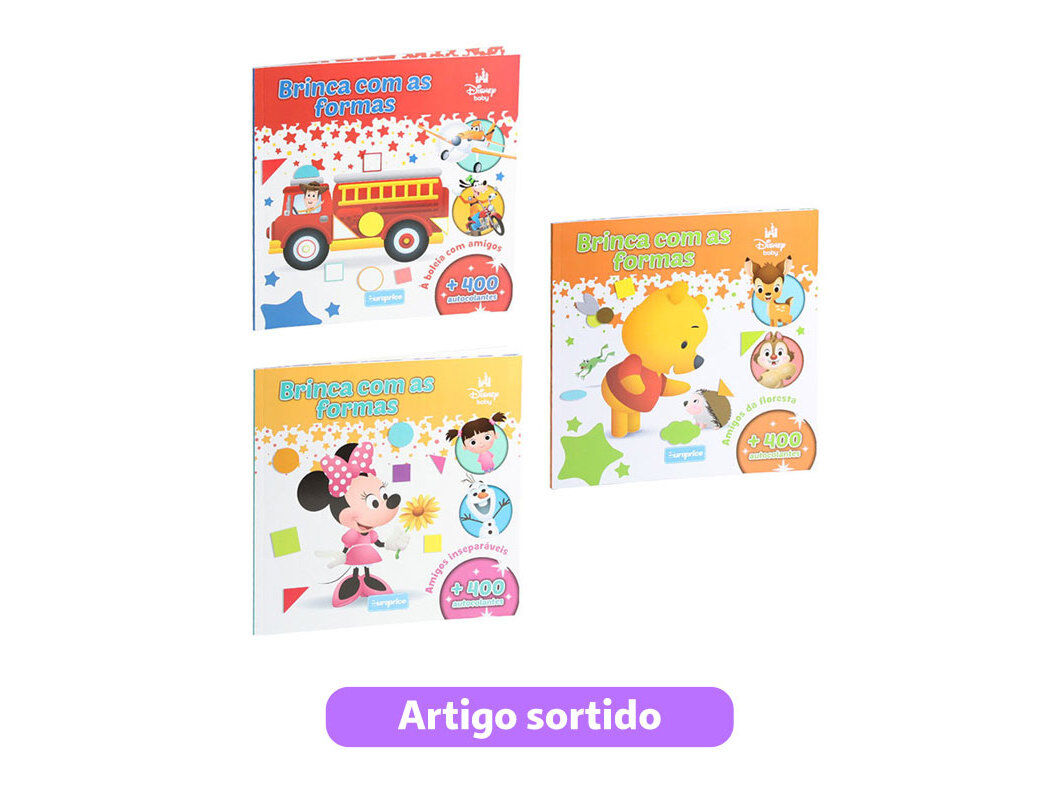 LIVRO BRINCA COM AS FORMAS DISNEY MODELOS SORTIDOS image number 0