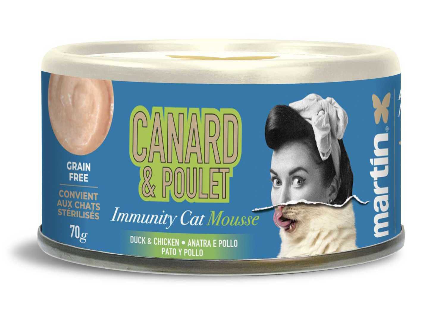 COMIDA H&Uacute;MIDA MARTIN SELLIER GATO IMMUNITY PATO/FRANGO 70G