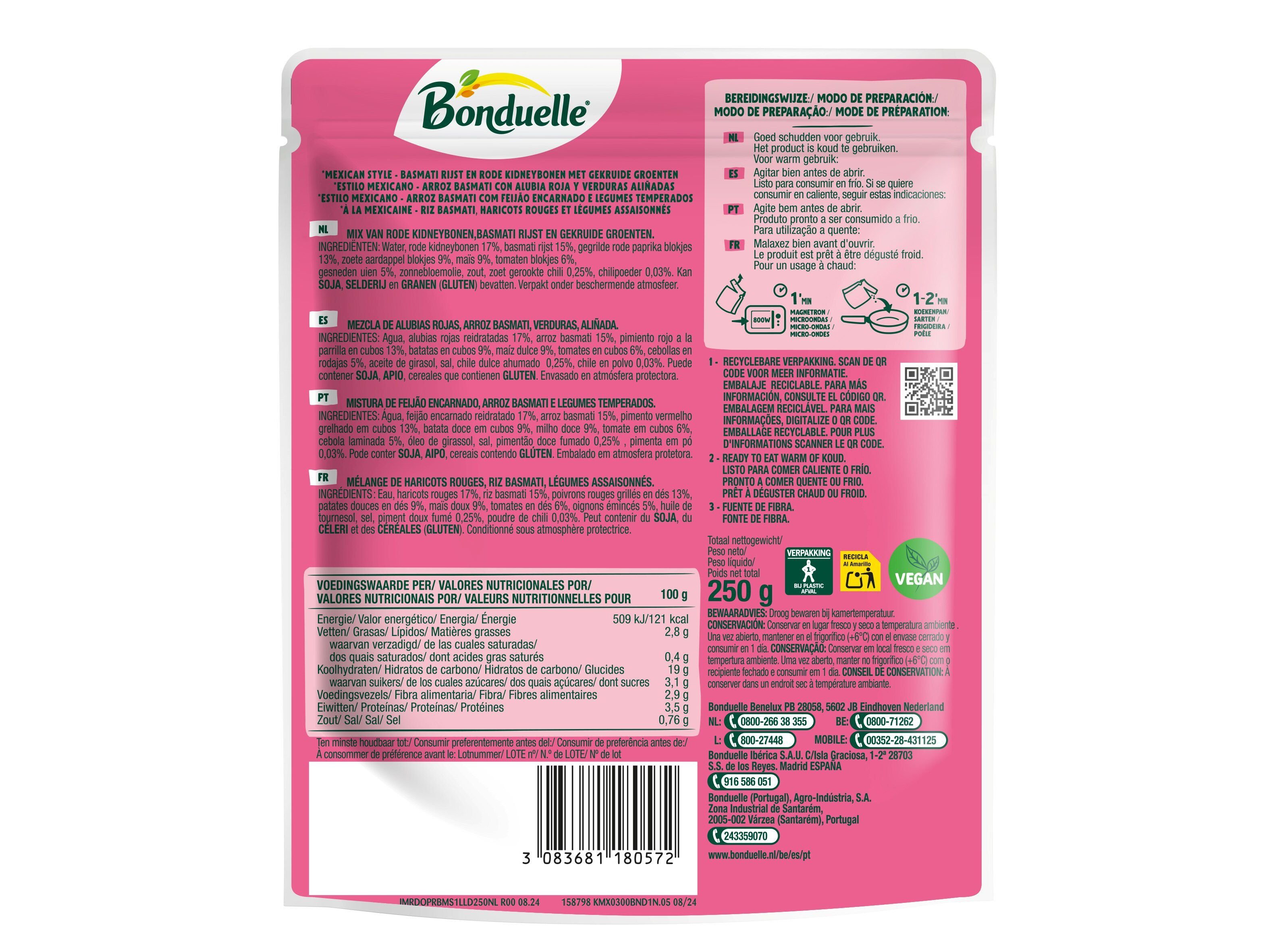 LUNCH BOWL BONDUELLE MEXICAN STYLE 250G image number 1